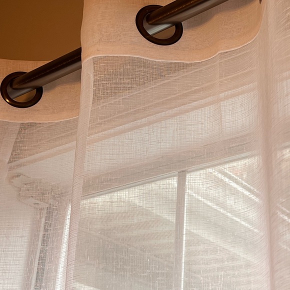 Koufall Size 52x84 Inch White Sheer Ombre Short Curtains 1 Panels - Picture 2 of 4